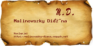 Malinovszky Diána névjegykártya