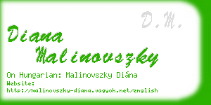 diana malinovszky business card