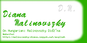 diana malinovszky business card